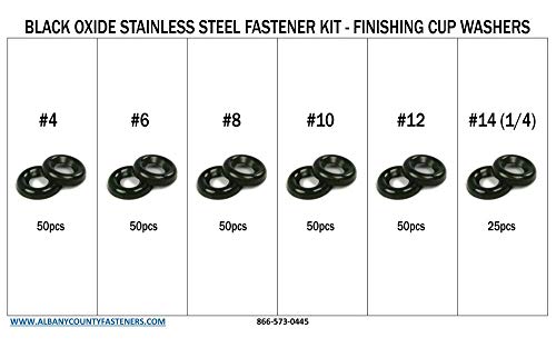 276 pcs Black Oxide Stainless Steel Finishing Cup Washer Countersunk Washer Kit
