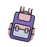 LFRXION Casa, mochila de desenho animado estilo anime 2D bolsa escolar casual mochila de jardim de infância para crianças e estudantes