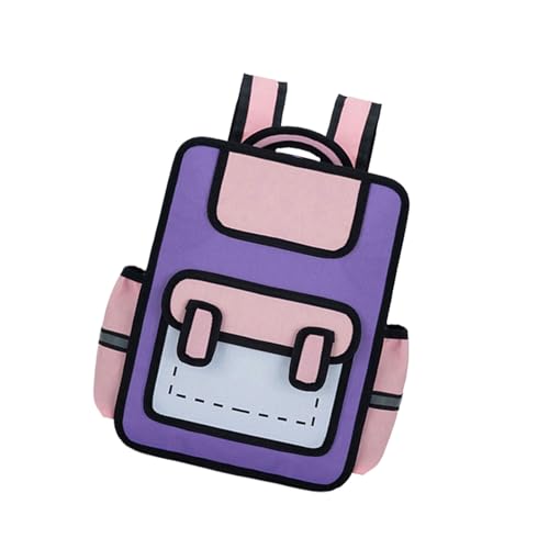 LFRXION Casa, mochila de desenho animado estilo anime 2D bolsa escolar casual mochila de jardim de infância para crianças e estudantes