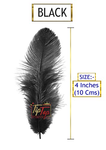 Image of TIPTOP DECORATION Natural Dyed Feathers 10 cm (80 pieces) (Black)
