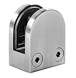  Edelstahl V2a Glashalter K240 Anschuss Ø 42,4 mm (63 x 45 mm)  Glasstärke 8 mm