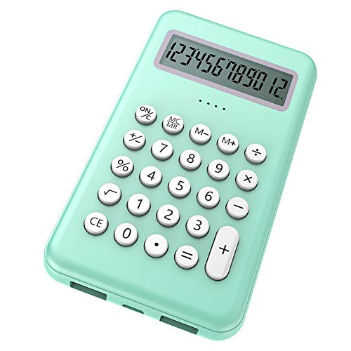 Deeabo 2 in 1 Calculator Power Bank, Creative 8000mAh Portable Emergency Battery Charger Dual USB Power Bank for Office calculations Business Travel, Green