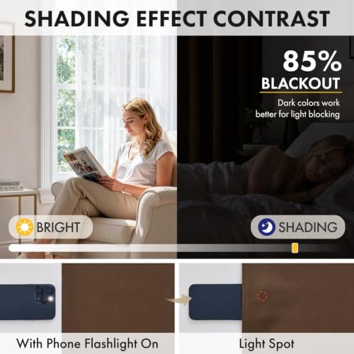 Image of MIULEE Brown Blackout Curtains 63 Inch Length for Bedroom Set of 4 Panels
