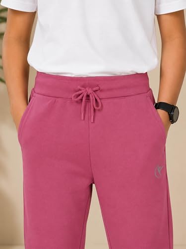 Image of KiddoPanti 100% Cotton Track Pants for Boys & Girls | Soft Single Jersey Fabric | Elastic Waist with Drawcord | Full Length with Rib Hem & Pockets | Joggers and Lowers for Kids