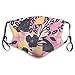 Produktbild New*design Moderne Leopard Exotic Jungle Plant Art Beauty Staub Staubdichte winddichte Gesichtsmaske, verstellbar, waschbar Stoff, Gesichtsbedeckung, Abdeckung für Staub Männer Frauen, haben 2 Filter