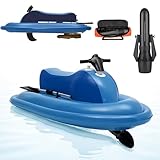 Moto acuática inflable de verano con scooter submarino (motor de 700 W, batería extraíble), bote inflable eléctrica de 150 kg para adultos, con bolsa de almacenamiento para propulsor,500W16A