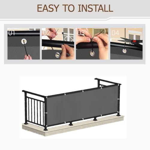 Cache vue balcon 40x800cm contre le vis-à-vis et les intempéries