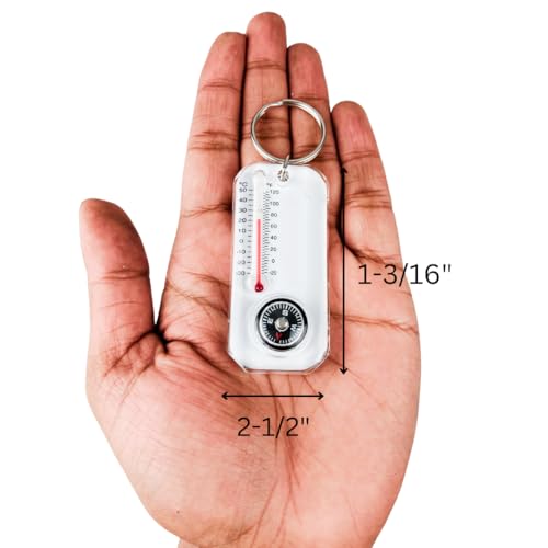Termómetro y Brújula Compacta ToolUSA | Herramienta con Anilla de 2.5" x 1" | Navegación y Medición Precisa de Temperatura | Rango -30°C a 120°F miniatura 3