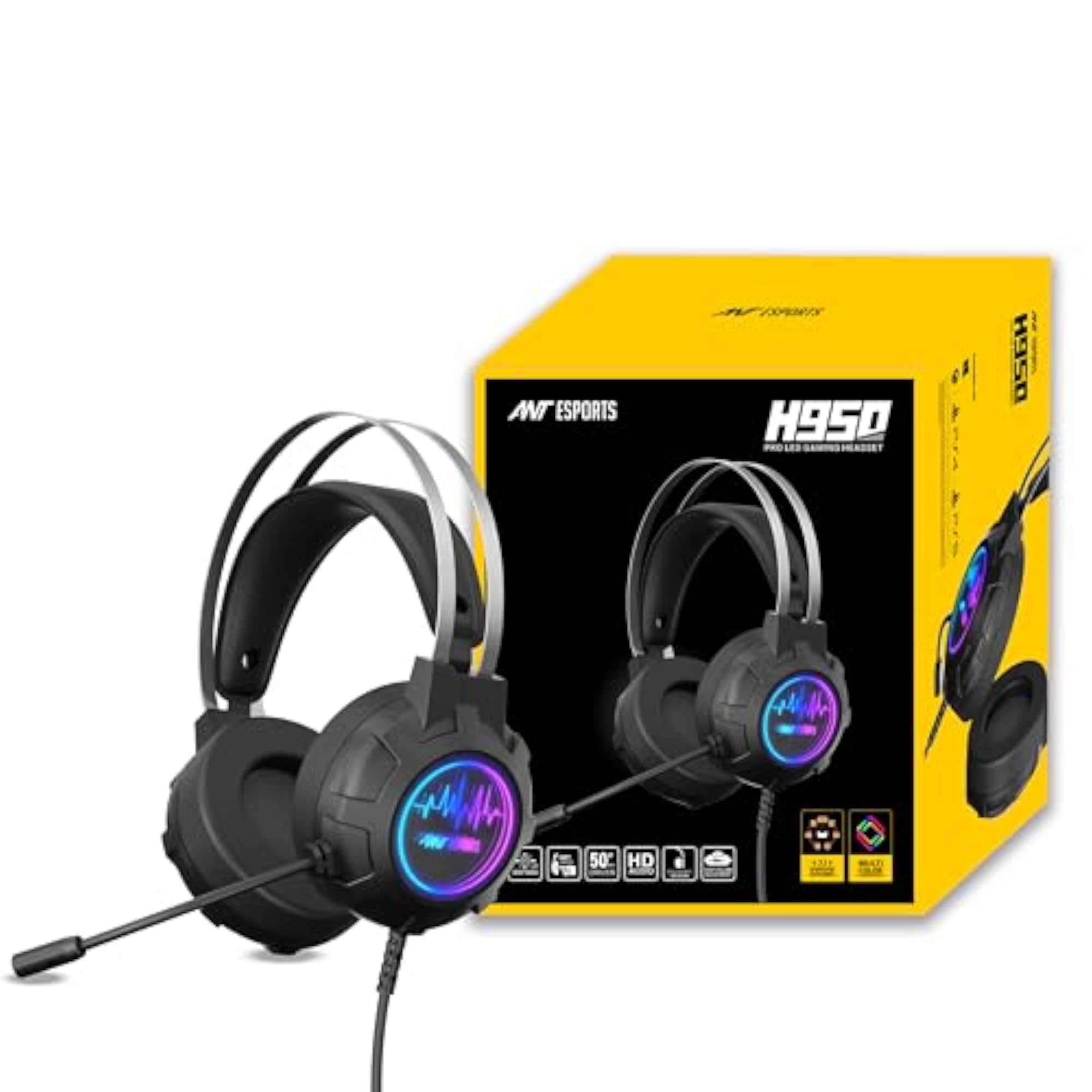 H950 Pro Wired Gaming Headset with USB Surround Sound