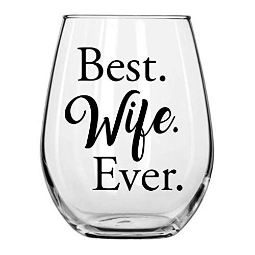 Momstir Best Wife Ever Sentimental Stemless Wine Glass For Her From Him/Husband Romantic Libbey 15Oz #TOP2