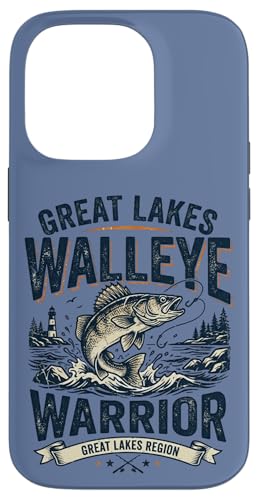 Great Lakes Walleye Warrior Retro Fishing Angler Lake Fish �X�}�z�P�[�X iPhone 14 Pro �p