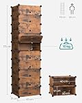 SONGMICS 10-Tier Shoe Rack, Cube Storage Organizer Units, DIY Modular Closet Cabinet, Vintage Brown LPC010A01