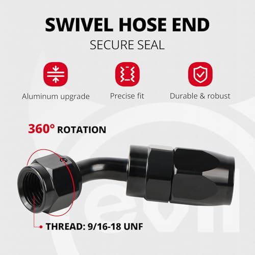 EVIL ENERGY 6AN Fuel Line Kit, Transmission Cooler Line Kit for 4L60E 4L65E, AN6 Nylon Braided Fuel Line Hose Fitting Kit CPE 15FT - Image 5