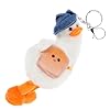 Uonlytech Adorable White Plush Duck Keyring Hanging Doll Pendant Soft Stuffed Bag Charm for Backpack Decoration