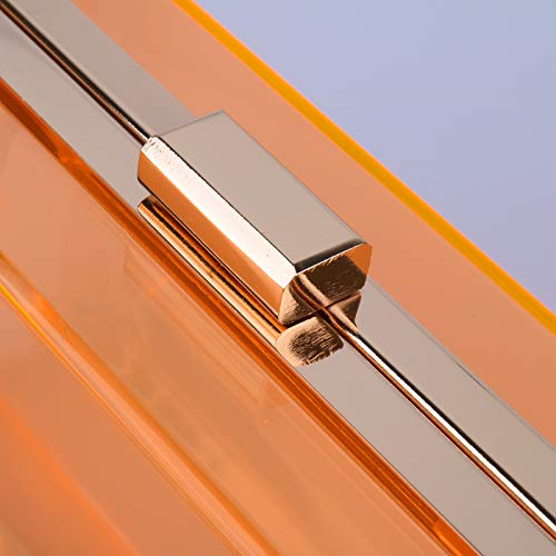 Image of WEDDINGHELPER Women Crossbody Shoulder Bag Evening Clutch Purse Acrylic Clear Jelly Box with 2 Removable Chain Purse (Orange)