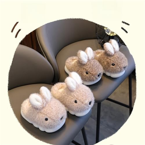 Image of Cute Women's Rabbit Slippers - Warm & Plush, Cartoon Design, Perfect for Winter & Indoor /Outdoor Use