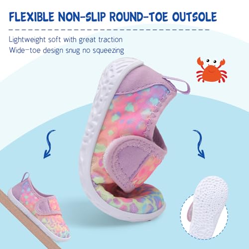 Image of LeIsfIt Toddler Water Shoes Boys Girls Barefoot Aqua Socks Kids Breathable Quick-Dry Swim Shoes for Beach Pool Surf