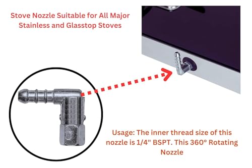 Image of Sun flash 360 Revolving /Rotating Nozzle Head for Gas Stove Hose Pipe Connection | Fits All Gas Stoves | Ghumta Nipple Elbow Joint, Combo Pack of 1 Nozzle (4pc, Aluminum). (Pack OF 2)