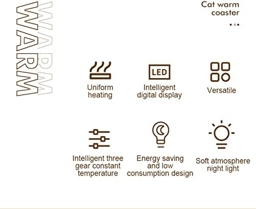 Miniatura 9 de FAYDOVE - Calentador inteligente de taza de café, calentador de taza de café con bonita luz nocturna de gato, apagado automático, pantalla LED de 3