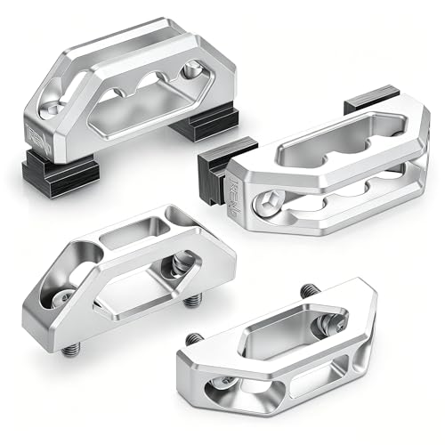 Image of RENO Aluminum Tie Down Anchors Combo, 2Pcs Bed Rail Cleat + 2Pcs Tie Down Hook Compatible with Tundra /Tacoma Truck, OEM PT278-35160 /35050-S1 /35100-S1 /35111 /35112 /PT785-35050-S1 /66312-0C010 (Silver)