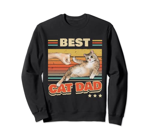 Best Cat Dad Ever Gatos Vintage Día del Padre Retro Katzenpapa Sudadera