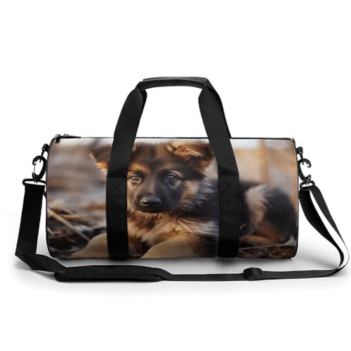 Sac de gym imprimé chiot berger allemand pour le sport et les escapades week-end