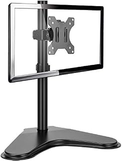HUANUO Single Monitor Stand - Free Standing Full Motion Desk Mount Riser fits