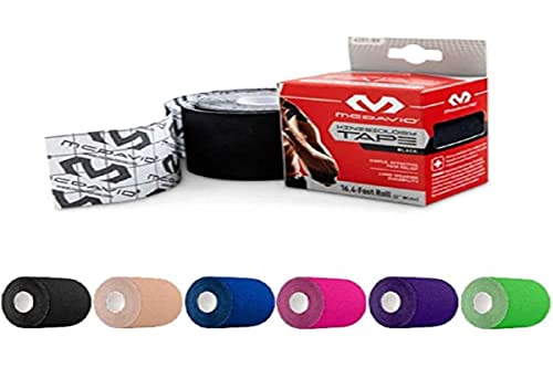 Cinta kinesiológica McDavid 6201-bk de caja con rollo individual negro de 5 metros unisex