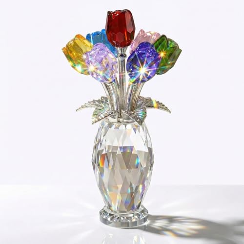 Elegant Crystal Rose Figurine with Gift Box – 7...