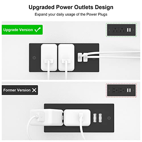 Ecoprsio Entryway Table With Outlets And Usb Ports, Console Table With 2 Drawers, Small Sofa Table With Storage Shelves For Living Room, Couch, Hallway, Foyer, Kitchen Counter, 32'', White #TOP4