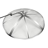 22Inch Fire Pit Spark Screen,Stainless Steel Fire Pit Screen Cover with Handle&Poker,Outdoor Fire Pit Screen Cover Round Mesh Lid Heavy-Duty for Backyard/Beach/RV Camping