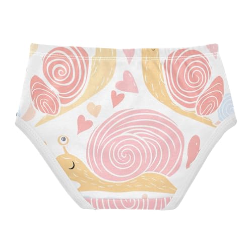 Cute Snails Hearts Pink Little Girl Panties Toddler Underwear Floral Cotton Print Underpants Briefs 2t2