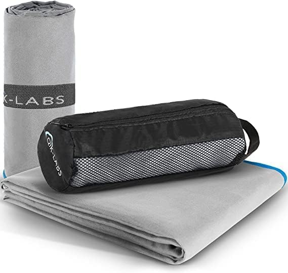 QIK-LABS XL Microfiber Travel Towel, Fast Drying Lightweight Camping Towels Quick Dry Towel for Travel Backpacking Towel Microfiber Towels Travel Body Fast Dry Packable Camp Towel Gym Towels Showing