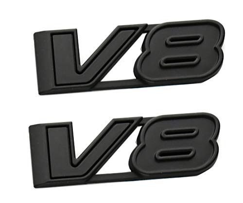 Image of CDD 2pcs V8 Emblems 3D Sticker Nameplate Badge Decal Replacement for 17-21 Truck Canyon Colorado (Matte Black)