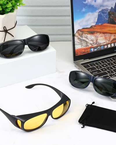 Frienda 3Pcs Fit Over Sunglasses Men Women Polarized Lens Wrap Over Glasses Driving Sport Oversize Eyeglasses3