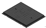 Future Build Supplies Ltd B125 12.5 tonne Ductile Iron Heavy Duty Manhole Cover 600mm x 450mm Rapid Slide Out Clear Opening 690mm x 540mm x 41mm Overall Including Frame