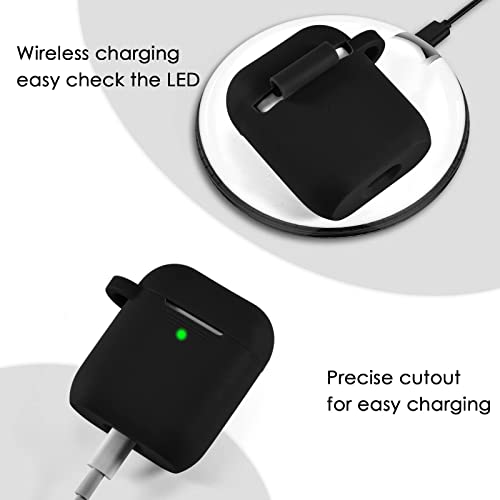 Case For Airpods Accessories Set, Filoto Airpod Silicone Case Cover With Keychain/Accessories Storage Travel Box For Apple Airpods 2&1, Best Gift For Your Air Pod (Black) #TOP3