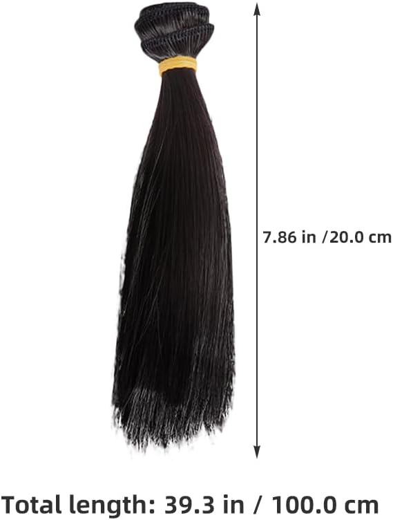 Garneck 6pcs Synthetic Doll Hair Wigs Straight Hair Extensions for Doll Making for Crafts House Decor Easy Install Replacement for DIY Projects Kids and Adults