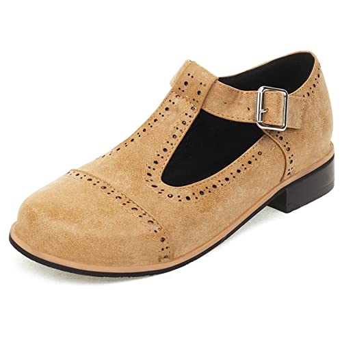 Chaussures T-Strap Mary Jane femme Lizoleor bout carré style rétro classique