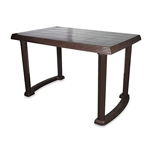 National Jaipur Plastic Rectangular Contemporary Four Seater Dining Table (Brown)