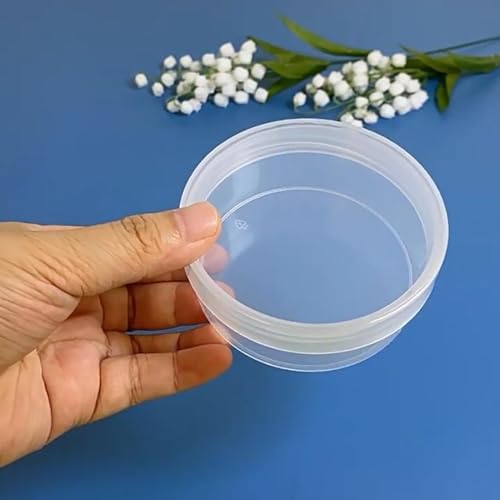 Image of 12 Pcs 4.05 oz Round Plastic Containers 3.31 x 1.38 Inch (DxH), Bead Organizers with Lid for Beads Cards and Other Craft Accessories