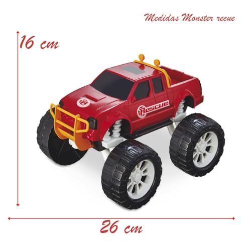 Brinquedo Carrinho Monster Caminhonete Bombeiro Rescue Team