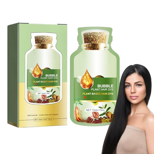 Champú para Teñir el Cabello con Burbujas Vegetales, Color pelo Burbujas para Teñir el Cabello Fácilmente, Champu Colorante Instantáneo para Teñir El Cabello en 10 Minutos