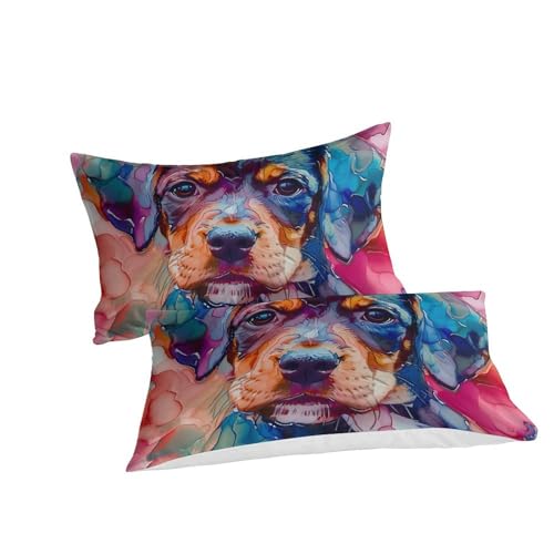 Housse de couette fermeture éclair 140x200 parure lit chiot 3D