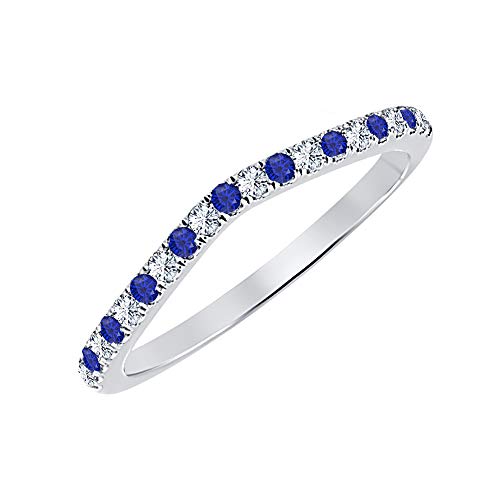 Round Cut Gemstone Half Eternity 14k White Gold Plated Wedding Cuvred Band Ring for Women