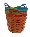 Assorted Colors Leightweight Storage Organizer Handle Basket, Set of 5