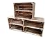 Teramico Holzkiste 50 x 40 x 30cm - Vintage-Look geflammt - Weinkiste Obstkiste Set Dekoration (3er Set, Ablage Lang)
