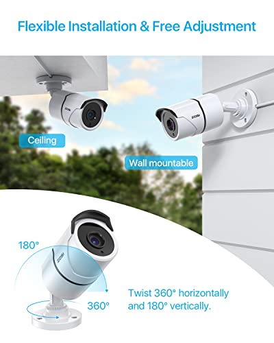 Zosi 4Pack 1920Tvl 1080P Hd Tvi Security Cameras 120Ft Night Vision Cctv Cameras Home Security Day/Night Waterproof Camera For 720P,1080P,5Mp,4K Hd-Tvi Analog Dvr Systems #TOP4
