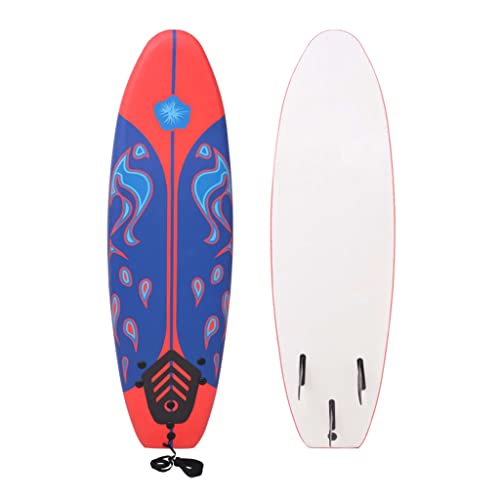 vidaXL Tabla de Surf Azul Roja 170 cm Surfboard Surfear Deporte Acuático Agua