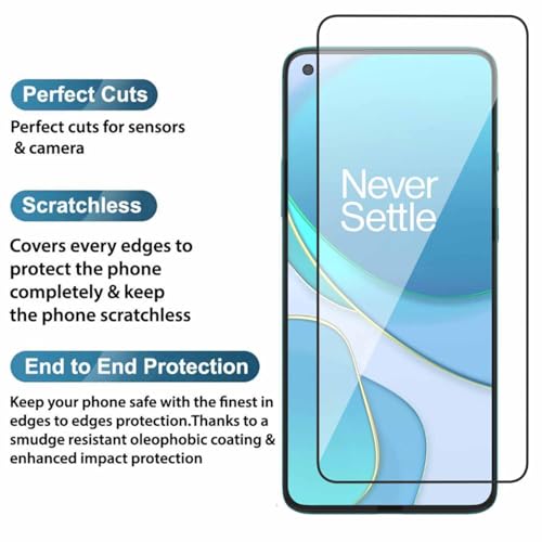 Image of POPIO Military-Grade Gorilla Tempered Glass For OnePlus 8T / OnePlus 9 | 9H Hardness, Edge-to-Edge, Bubble-Free